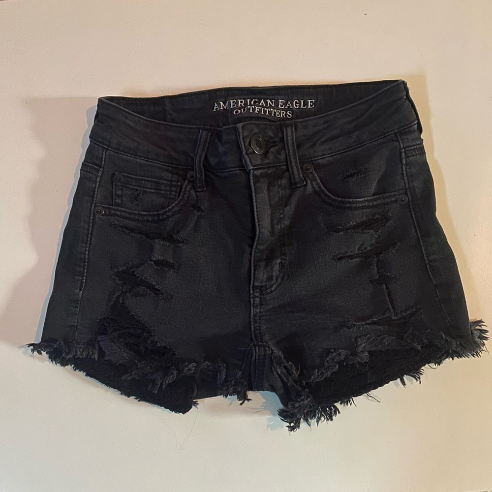 AE Black Hi-Rise Super Stretch Shortie